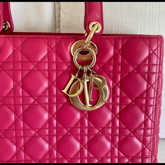 SOLD!Christian Dior Large Lady Dior Bag w/ Strap - Picture 5 of 12